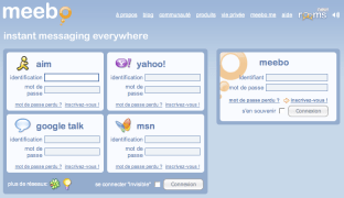 Impression d’écran de Meebo.com